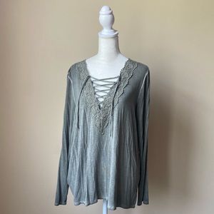 American Eagle Green Soft & Sexy Long Sleeve Shirt